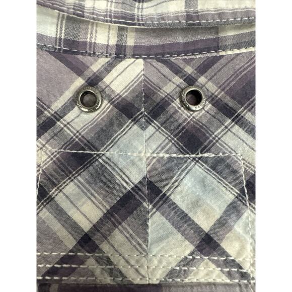 Guess Los Angeles Mens Western Style Plaid Short Sleeve Button Up Shirt size XXL - Picture 4 of 8